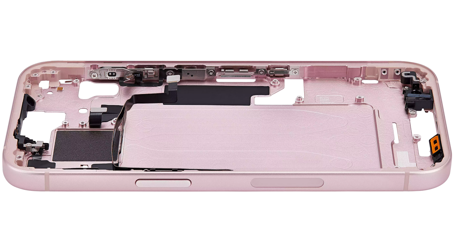 Mid-Frame Housing W/ Small Parts For iPhone 15 (US Version) (Aftermarket Plus) (Pink)