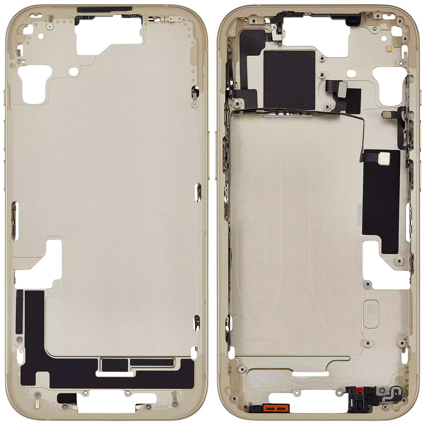 Mid-Frame Housing W/ Small Parts For iPhone 15 (US Version) (Aftermarket Plus) (Yellow)