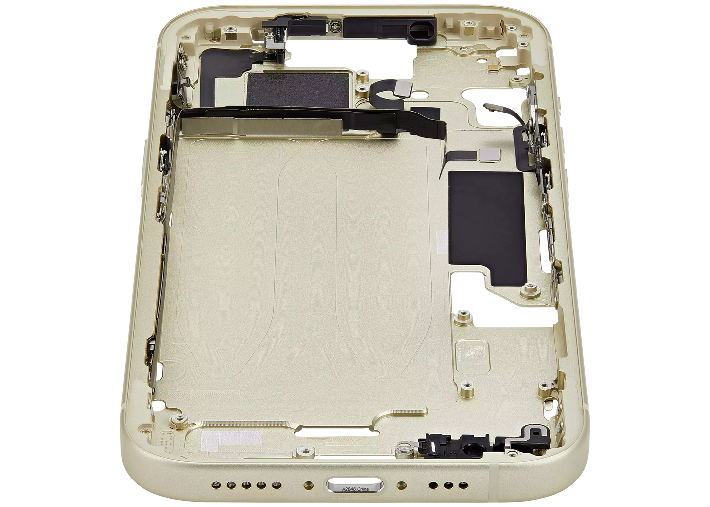 Mid-Frame Housing W/ Small Parts For iPhone 15 (US Version) (Aftermarket Plus) (Yellow)