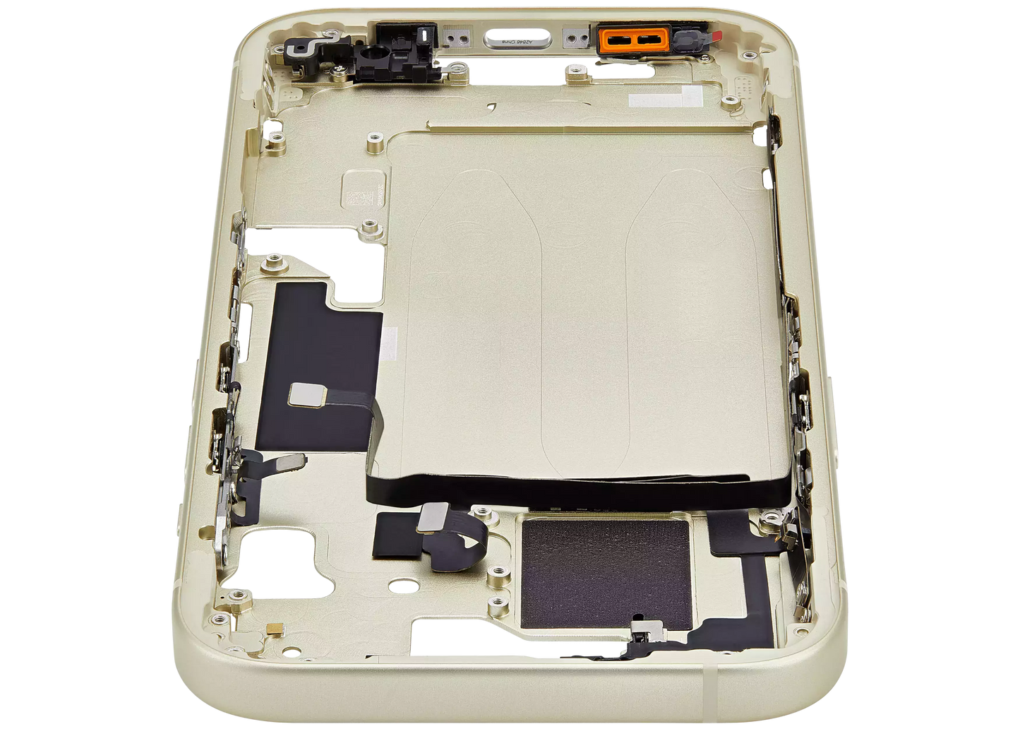 Mid-Frame Housing W/ Small Parts For iPhone 15 (US Version) (Aftermarket Plus) (Yellow)