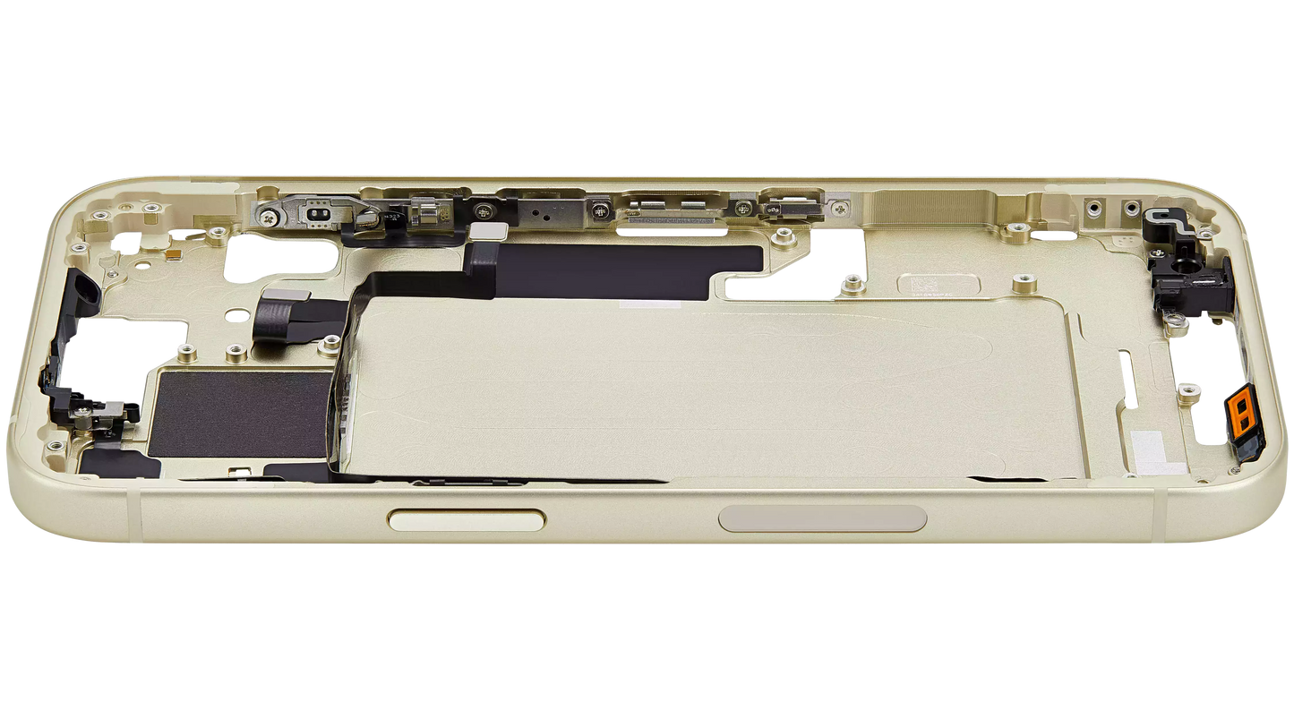 Mid-Frame Housing W/ Small Parts For iPhone 15 (US Version) (Aftermarket Plus) (Yellow)