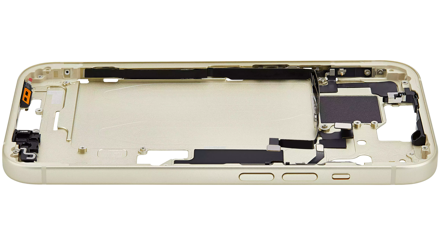 Mid-Frame Housing W/ Small Parts For iPhone 15 (US Version) (Aftermarket Plus) (Yellow)