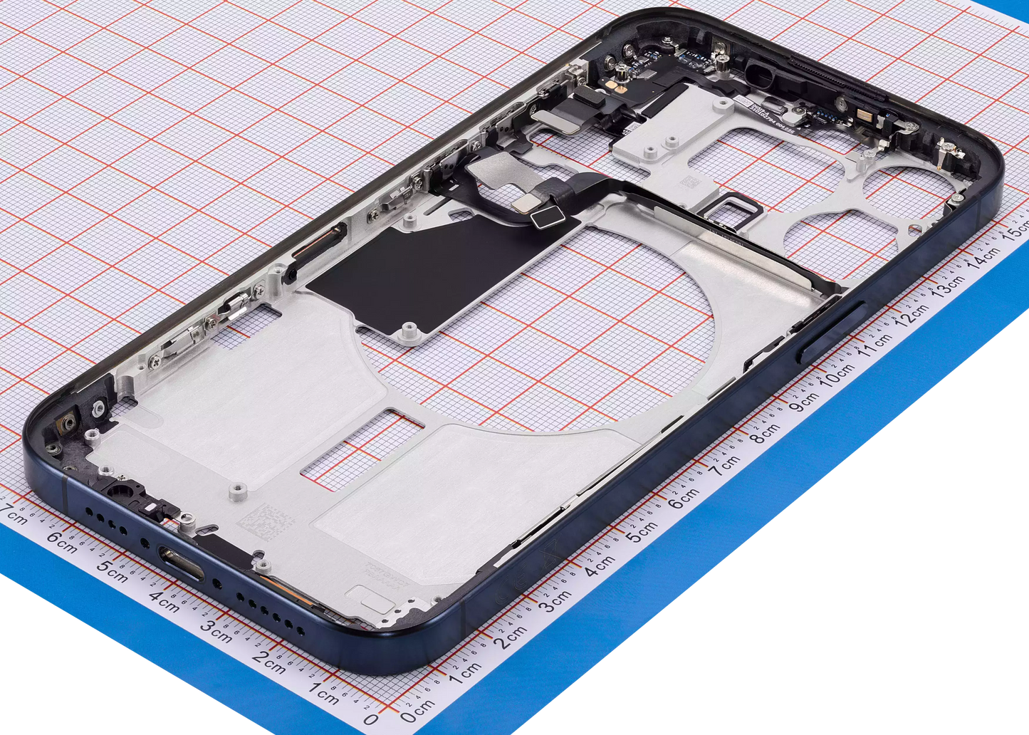 Mid-Frame Housing W/ Small Parts For iPhone 15 Pro Max (EU / Global Version) (Aftermarket Plus) (Blue Titanium)