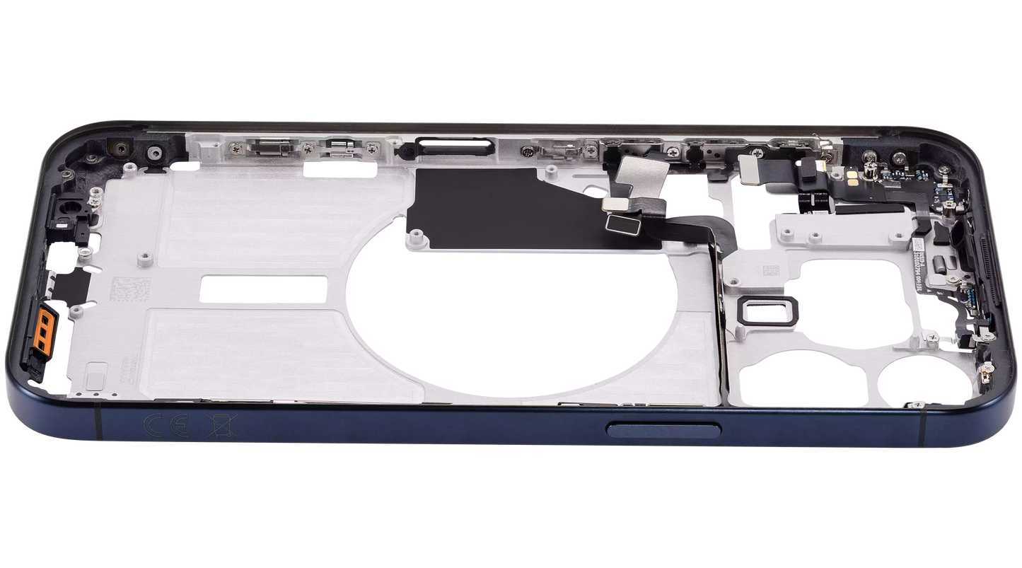 Mid-Frame Housing W/ Small Parts For iPhone 15 Pro Max (EU / Global Version) (Aftermarket Plus) (Blue Titanium)