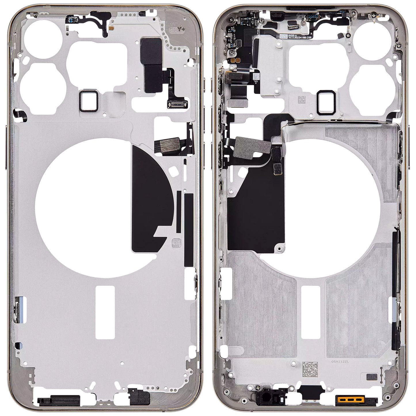 Mid-Frame Housing W/ Small Parts For iPhone 15 Pro Max (EU / Global Version) (Aftermarket Plus) (Natural Titanium)