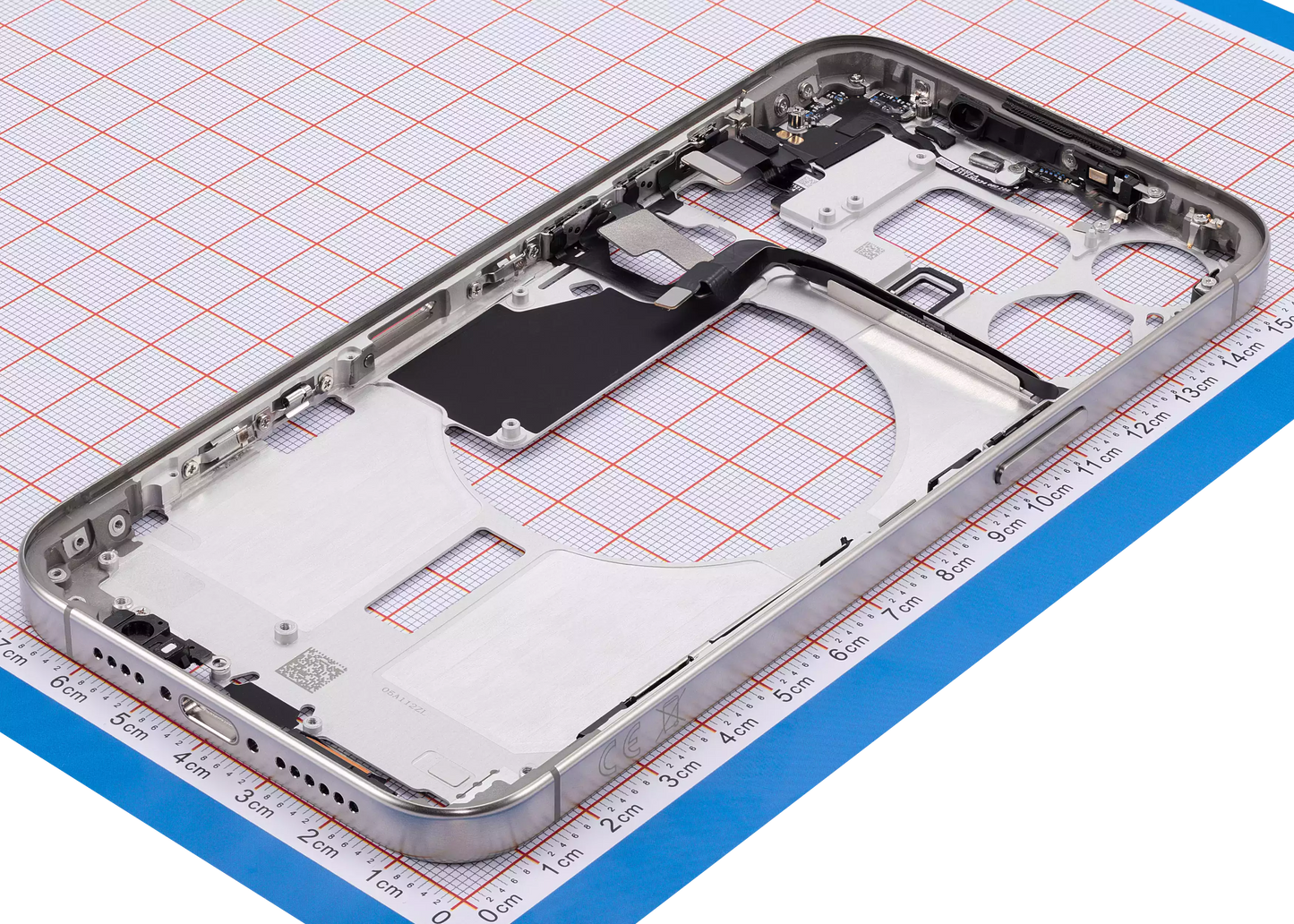 Mid-Frame Housing W/ Small Parts For iPhone 15 Pro Max (EU / Global Version) (Aftermarket Plus) (Natural Titanium)