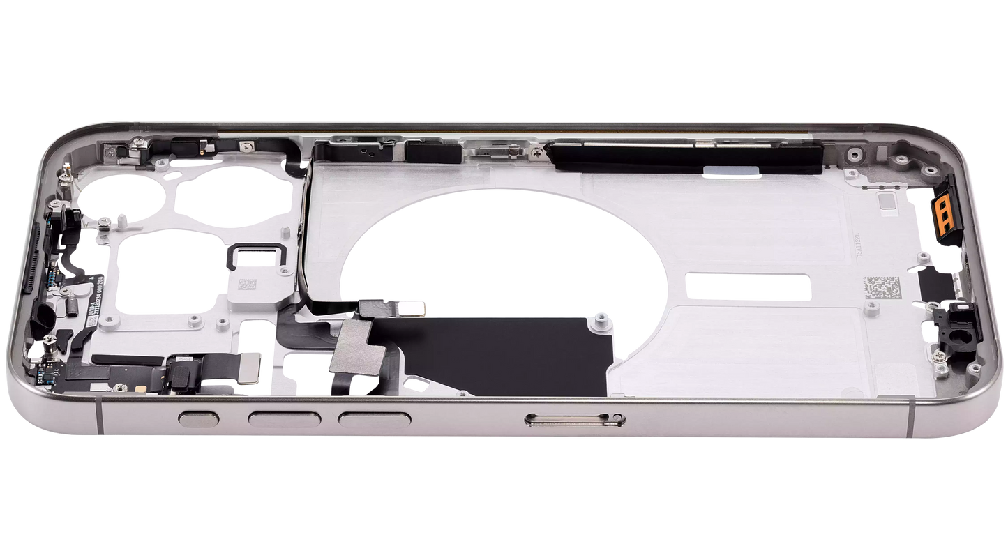 Mid-Frame Housing W/ Small Parts For iPhone 15 Pro Max (EU / Global Version) (Aftermarket Plus) (Natural Titanium)