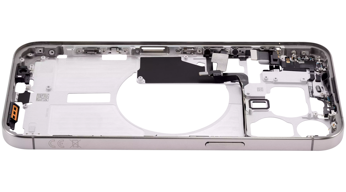 Mid-Frame Housing W/ Small Parts For iPhone 15 Pro Max (EU / Global Version) (Aftermarket Plus) (Natural Titanium)