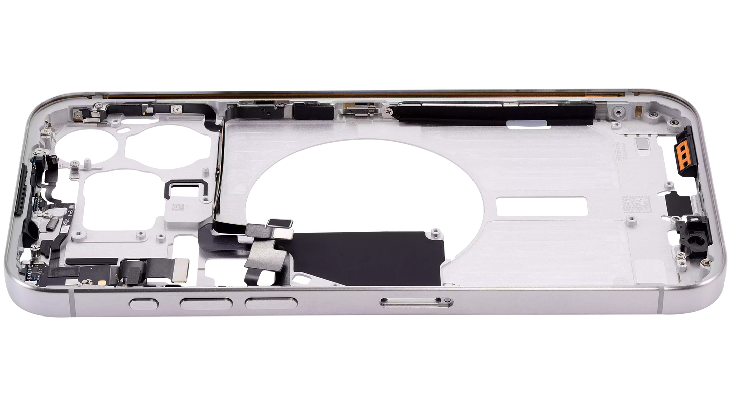 Mid-Frame Housing W/ Small Parts For iPhone 15 Pro Max (EU / Global Version) (Aftermarket Plus) (White Titanium)