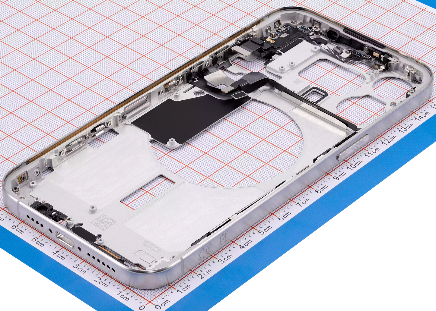 Mid-Frame Housing W/ Small Parts For iPhone 15 Pro Max (EU / Global Version) (Aftermarket Plus) (White Titanium)