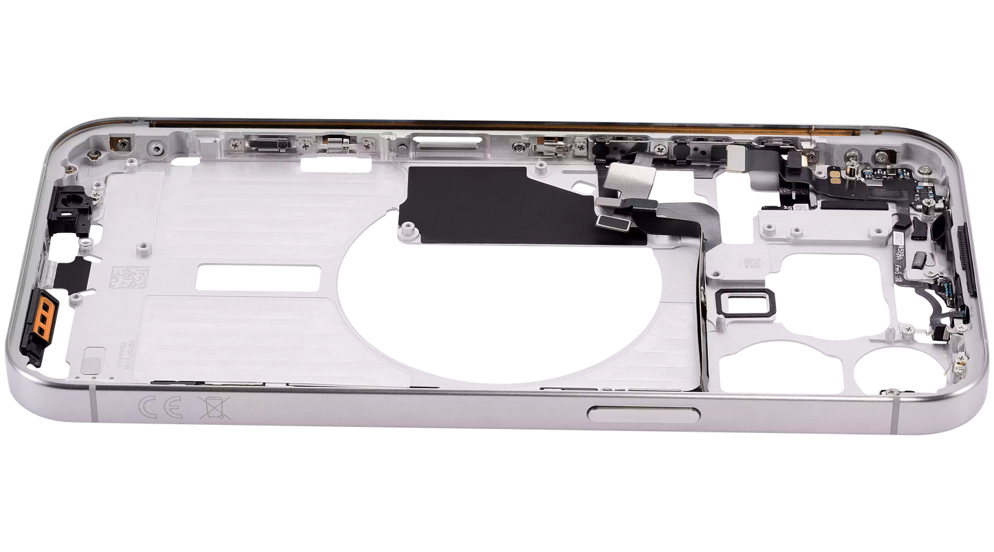 Mid-Frame Housing W/ Small Parts For iPhone 15 Pro Max (EU / Global Version) (Aftermarket Plus) (White Titanium)
