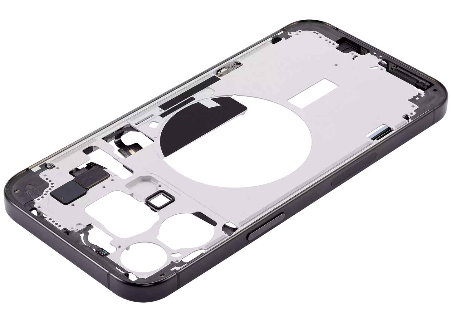 Mid-Frame Housing W/ Small Parts For iPhone 15 Pro Max (US Version) (Aftermarket Plus) (Black Titanium)
