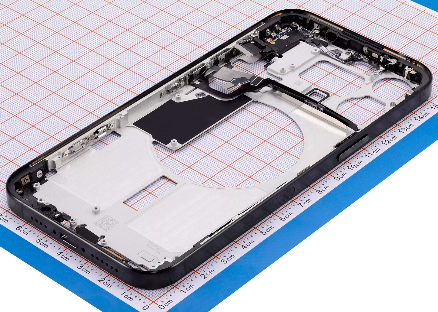 Mid-Frame Housing W/ Small Parts For iPhone 15 Pro Max (US Version) (Aftermarket Plus) (Black Titanium)