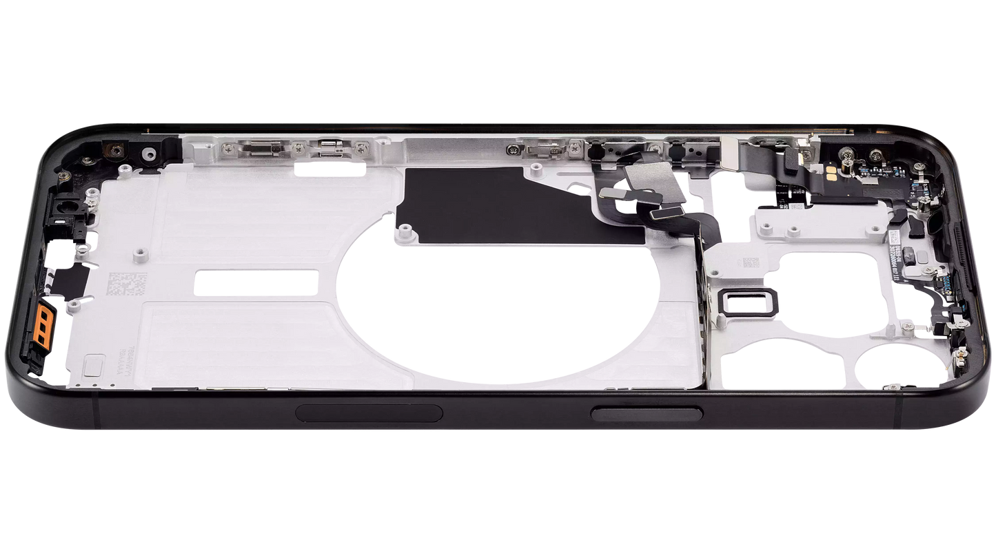 Mid-Frame Housing W/ Small Parts For iPhone 15 Pro Max (US Version) (Aftermarket Plus) (Black Titanium)
