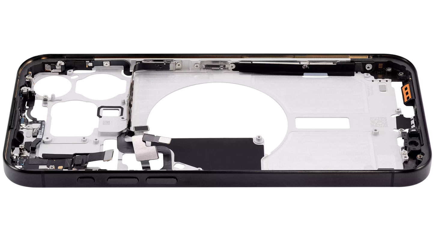 Mid-Frame Housing W/ Small Parts For iPhone 15 Pro Max (US Version) (Aftermarket Plus) (Black Titanium)