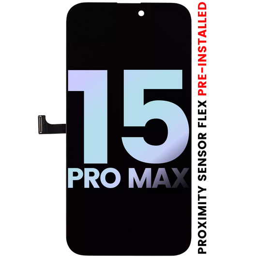 OLED Assembly With Proximity Sensor Flex Pre-Installed For iPhone 15 Pro Max (Service Pack)