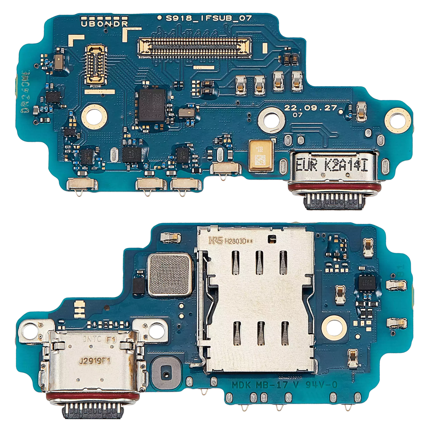 Charging Port Board With Sim Card Reader For Samsung Galaxy S23 Ultra 5G (S918B) (International Version) (Premium)