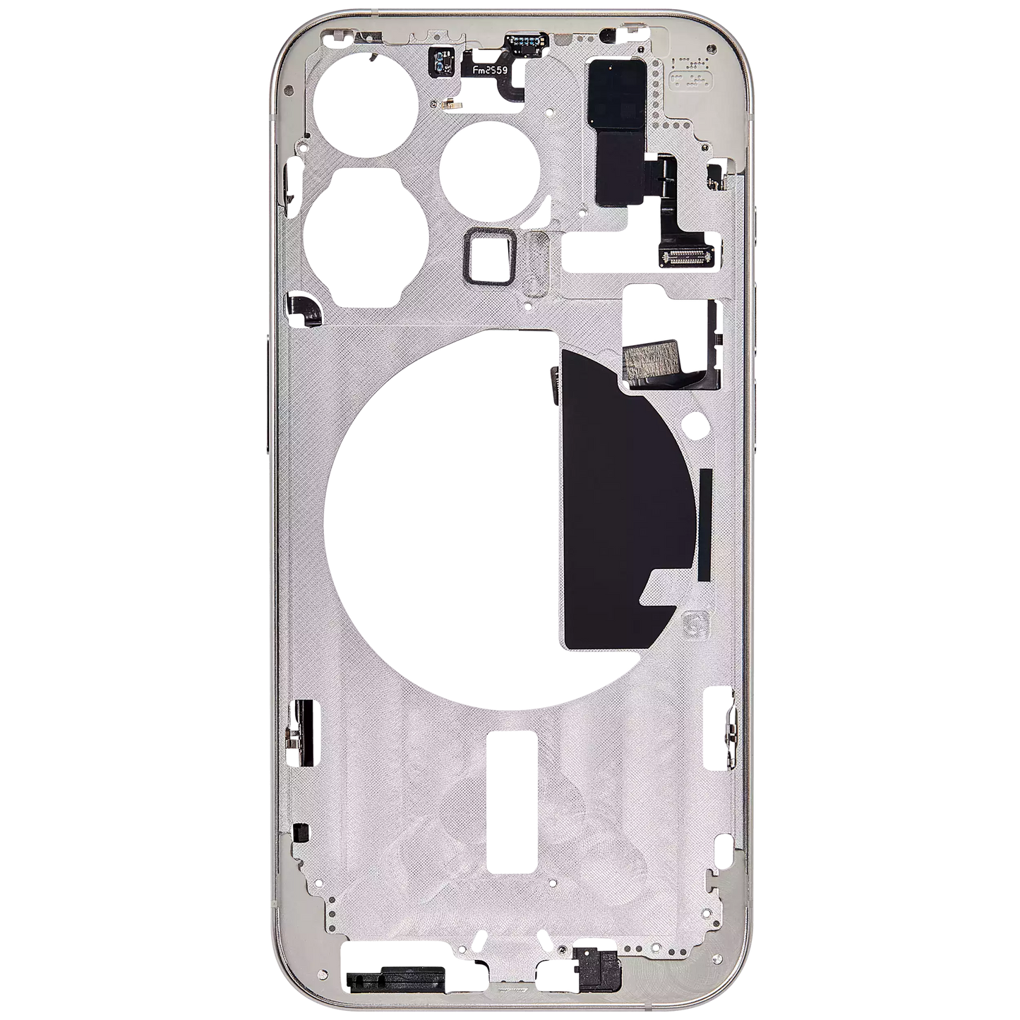 Mid-Frame Housing W/ Small Parts For iPhone 15 Pro (US Version) (Used OEM Pull: Grade A) (White Titanium)