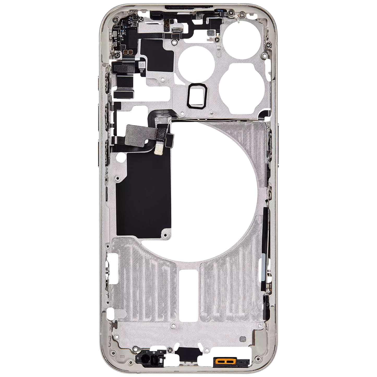 Mid-Frame Housing W/ Small Parts For iPhone 15 Pro (US Version) (Used OEM Pull: Grade A) (White Titanium)