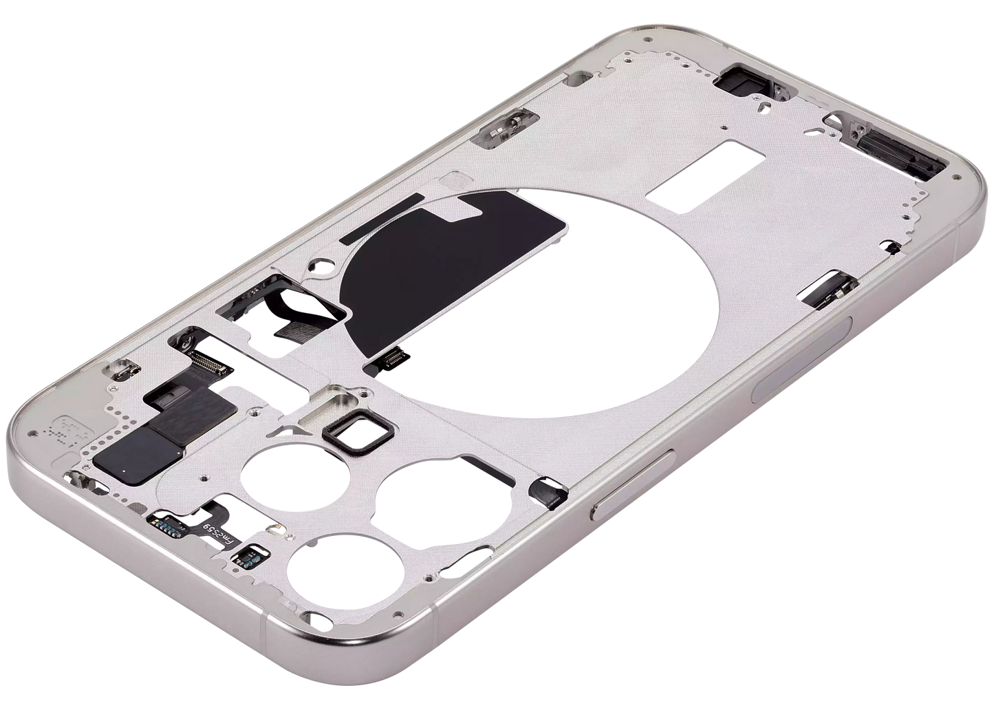 Mid-Frame Housing W/ Small Parts For iPhone 15 Pro (US Version) (Used OEM Pull: Grade B) (White Titanium)