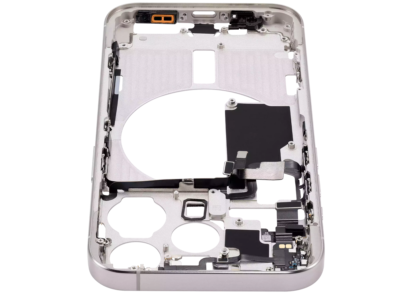 Mid-Frame Housing W/ Small Parts For iPhone 15 Pro (US Version) (Used OEM Pull: Grade B) (White Titanium)