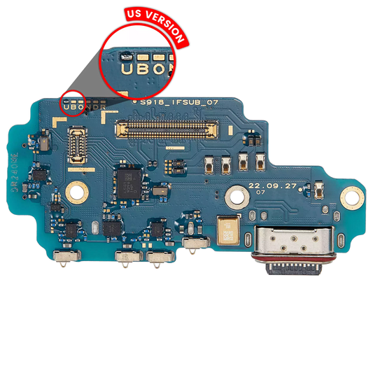 Charging Port Board With Sim Card Reader For Samsung Galaxy S23 Ultra 5G (S918U) (US Version) (Premium)