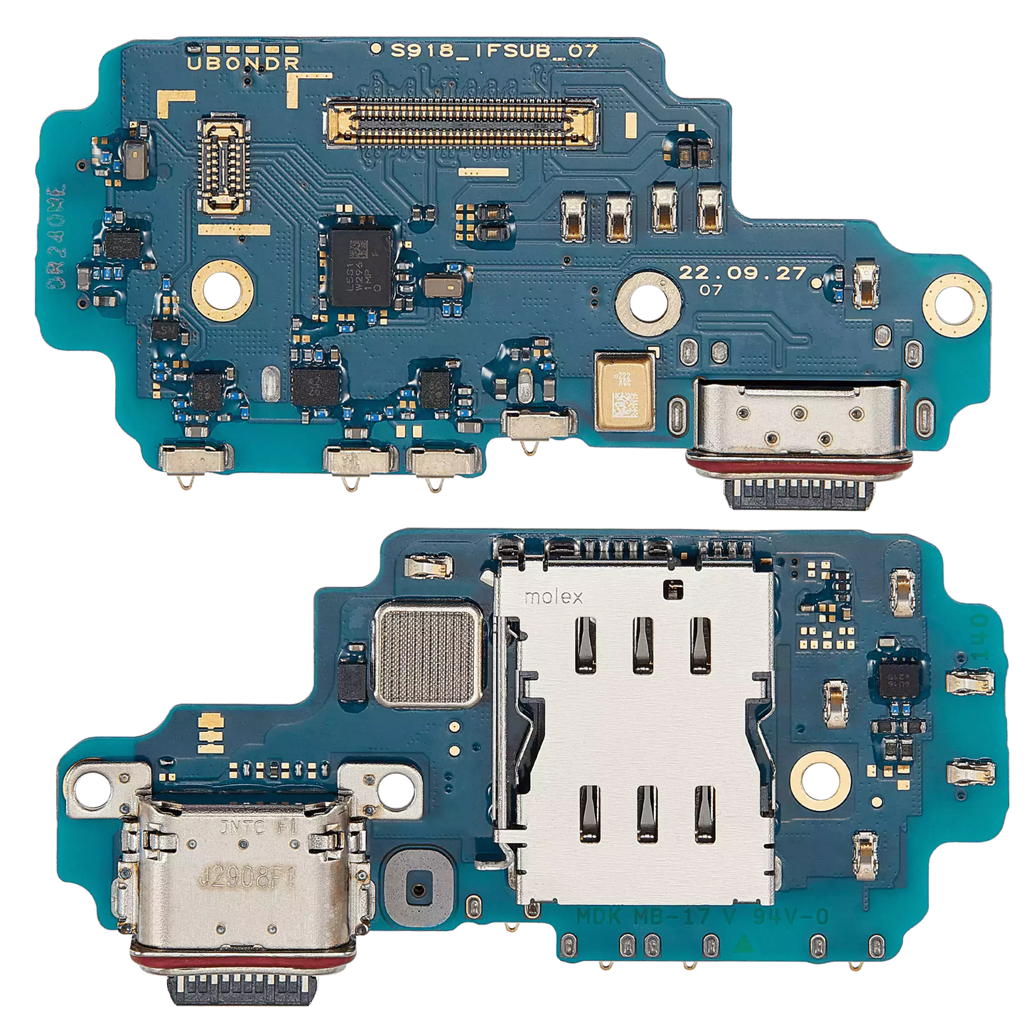 Charging Port Board With Sim Card Reader For Samsung Galaxy S23 Ultra 5G (S918U) (US Version) (Premium)
