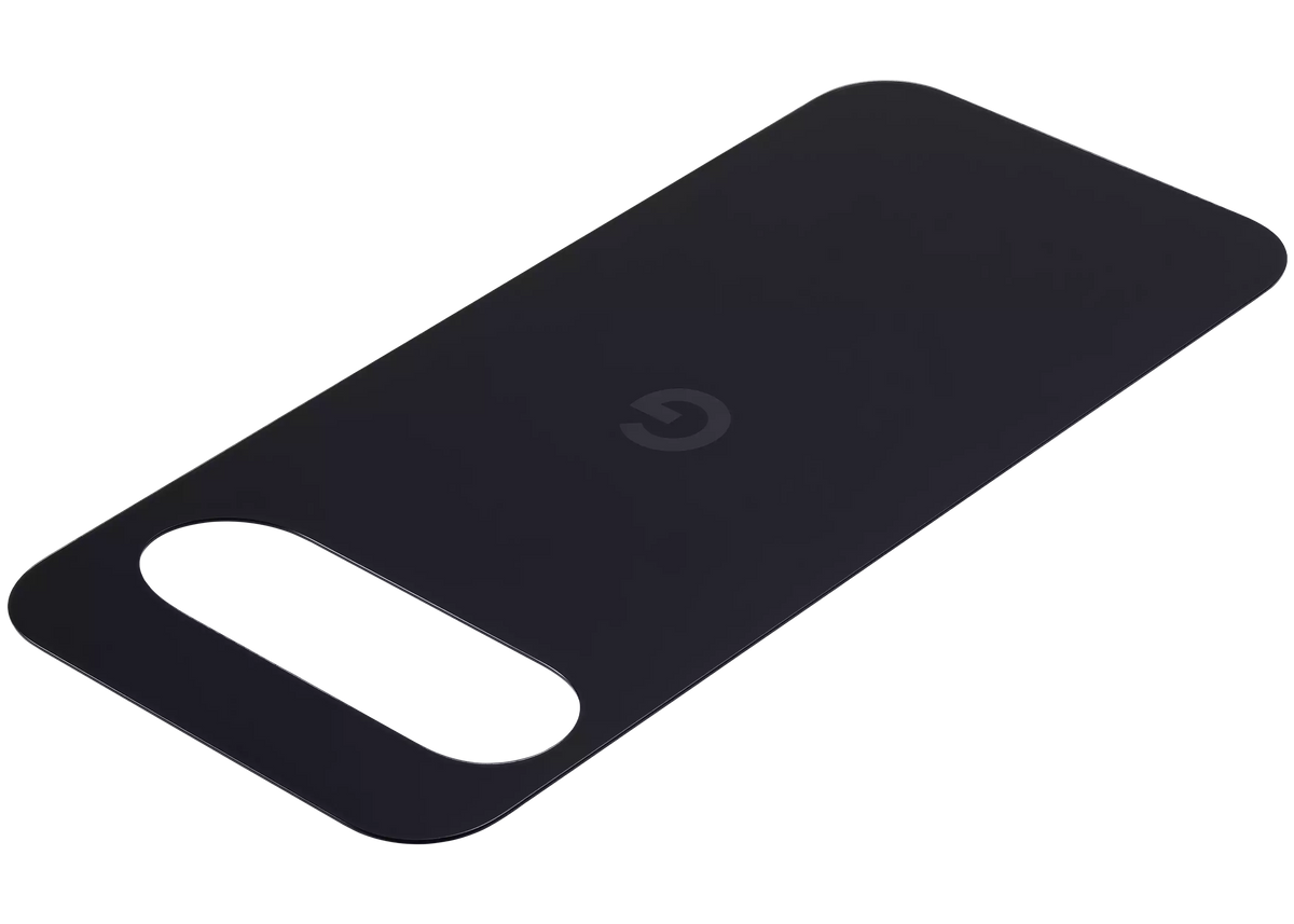 Back Cover Glass For Google Pixel 9 (Used OEM Pull: Grade A) (Obsidian) - phone repair part close-up
