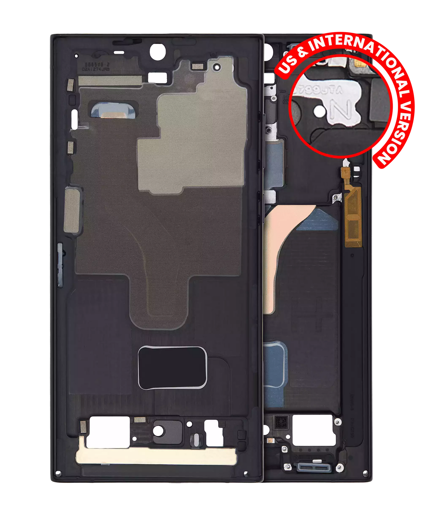 Mid-Frame Housing For Samsung Galaxy S22 Ultra 5G (US & International Version) (Phantom Black)