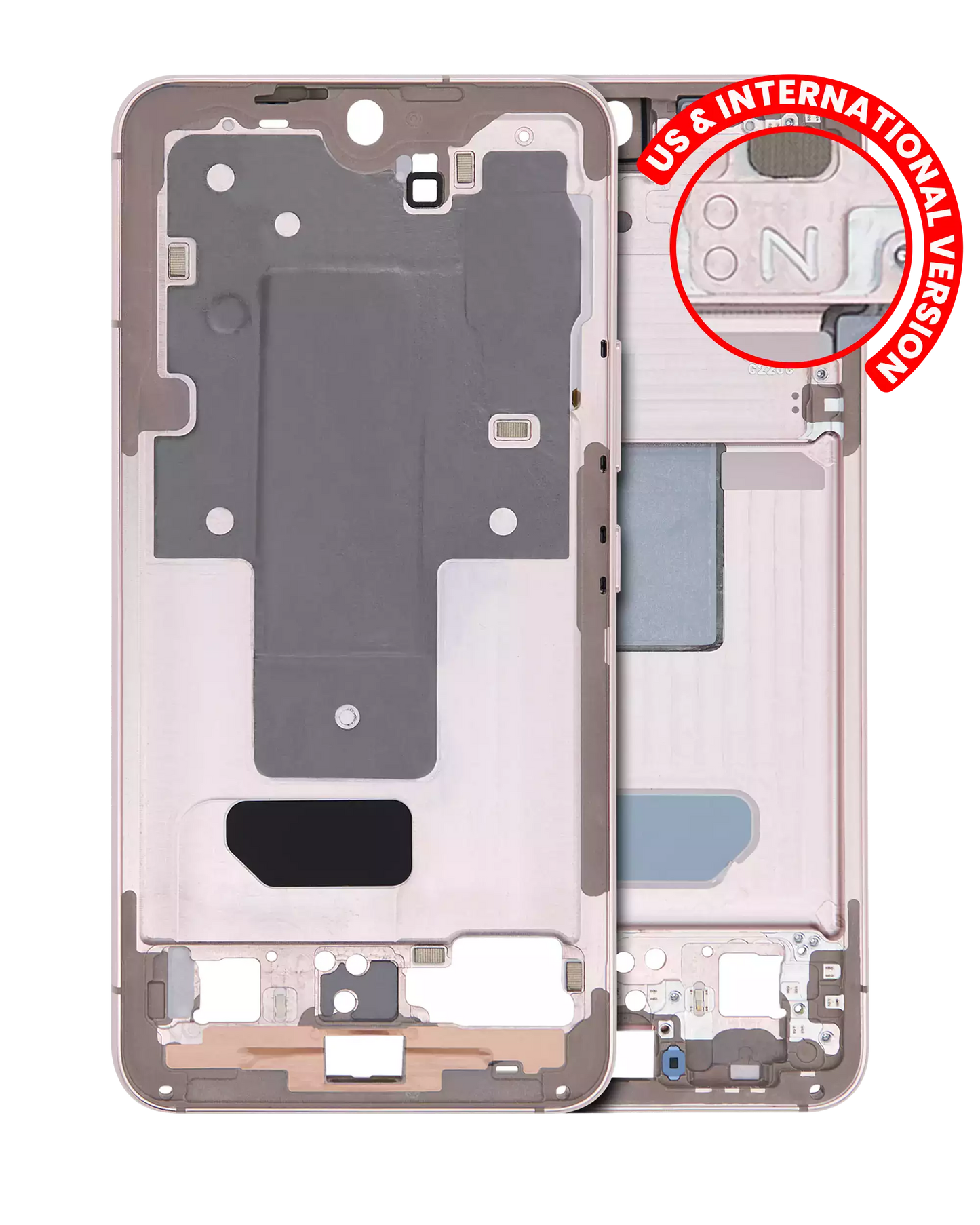 Mid-Frame Housing For Samsung Galaxy S22 5G (US & International Version) (Pink Gold)