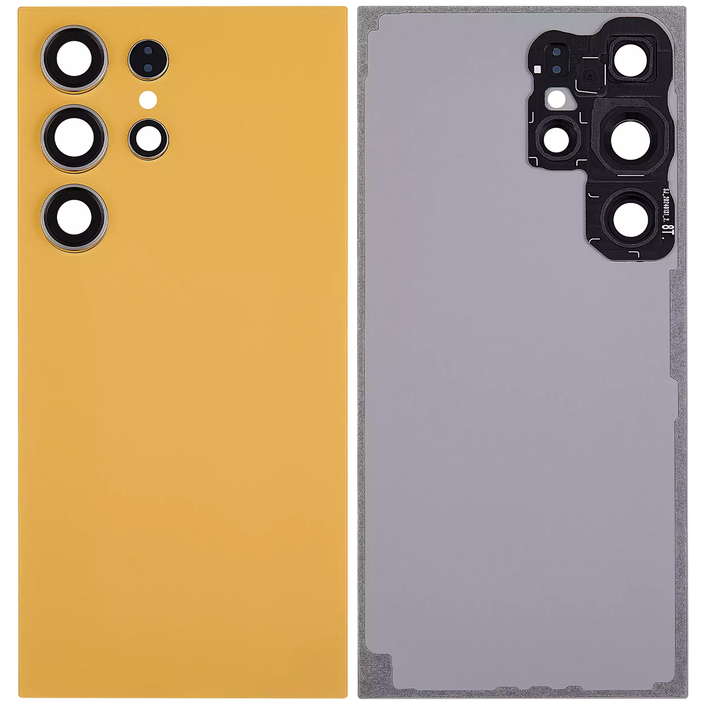 Back Cover Glass With Camera Lens For Samsung Galaxy S24 Ultra 5G (No Logo) (Aftermarket Plus) (Titanium Orange)