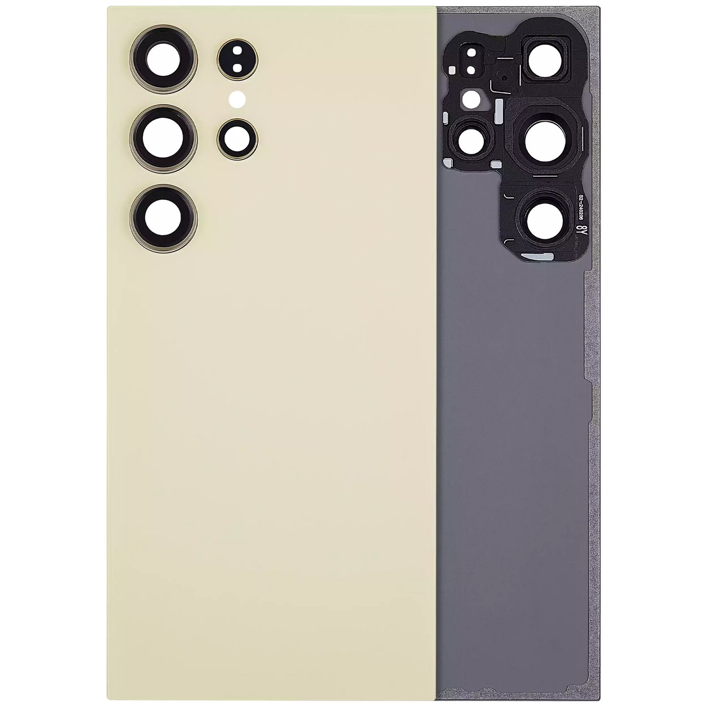 Back Cover Glass With Camera Lens For Samsung Galaxy S24 Ultra 5G (No Logo) (Aftermarket Plus) (Titanium Yellow)