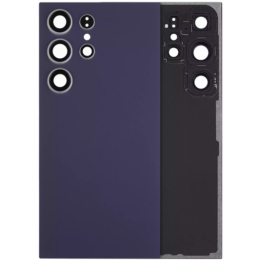 Back Cover Glass With Camera Lens For Samsung Galaxy S24 Ultra 5G (No Logo) (Aftermarket Plus) (Titanium Violet)