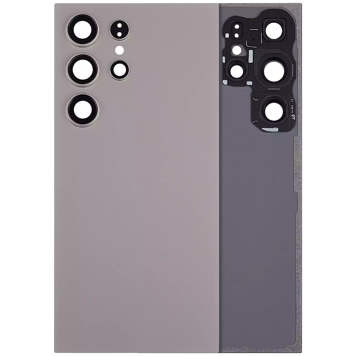 Back Cover Glass With Camera Lens For Samsung Galaxy S24 Ultra 5G (No Logo) (Aftermarket Plus) (Titanium Gray)