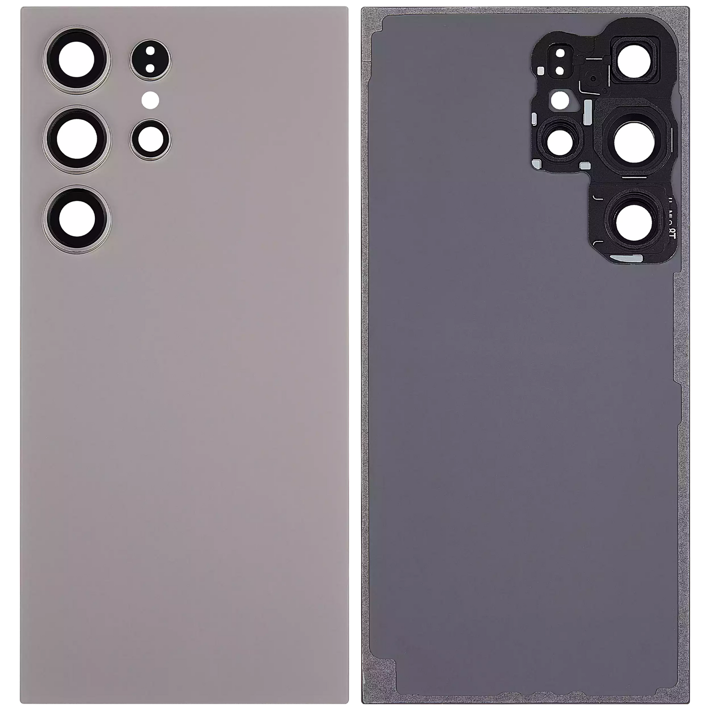 Back Cover Glass With Camera Lens For Samsung Galaxy S24 Ultra 5G (No Logo) (Aftermarket Plus) (Titanium Gray)