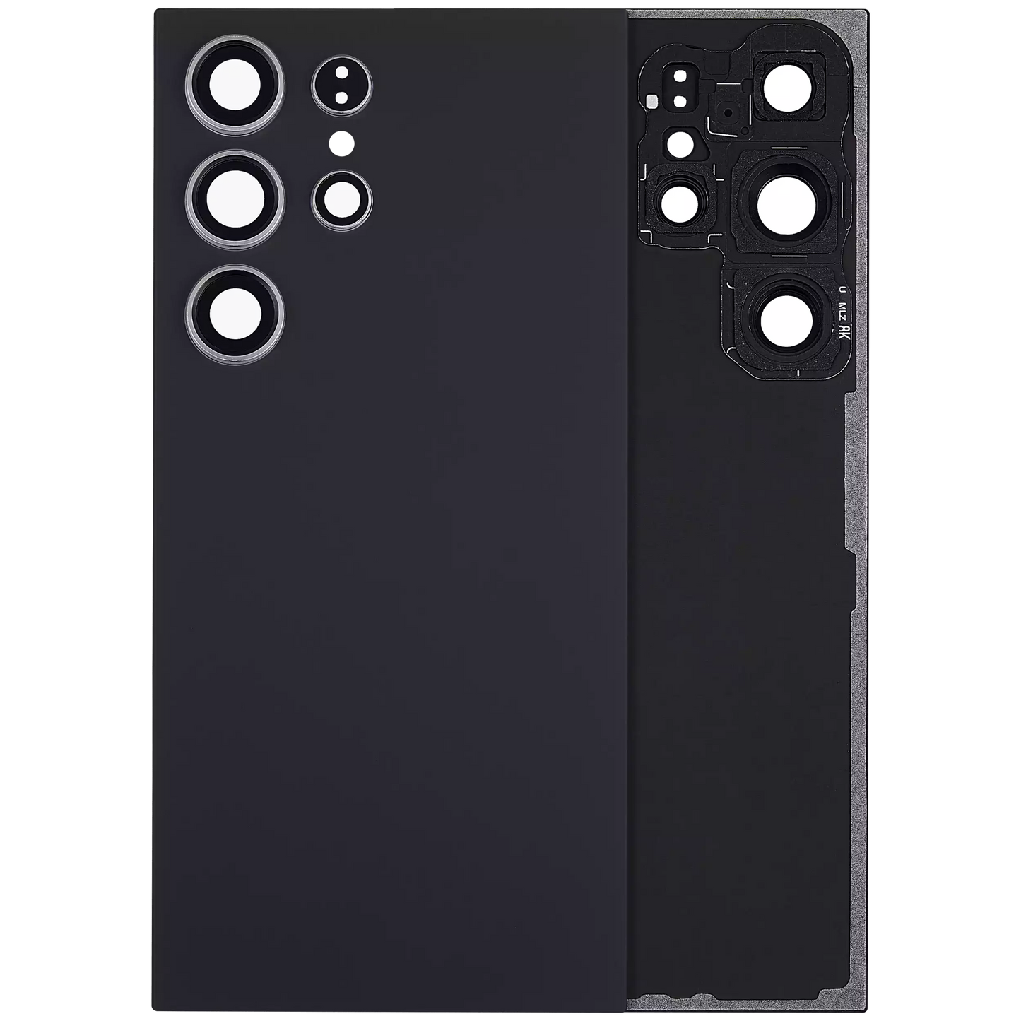 Back Cover Glass With Camera Lens For Samsung Galaxy S24 Ultra 5G (No Logo) (Aftermarket Plus) (Titanium Black)