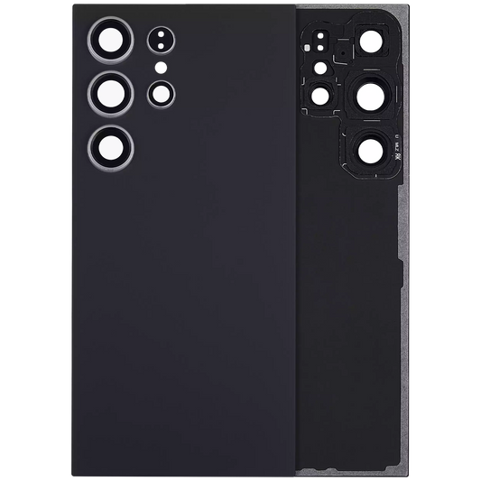 Back Cover Glass With Camera Lens For Samsung Galaxy S24 Ultra 5G (No Logo) (Aftermarket Plus) (Titanium Black)
