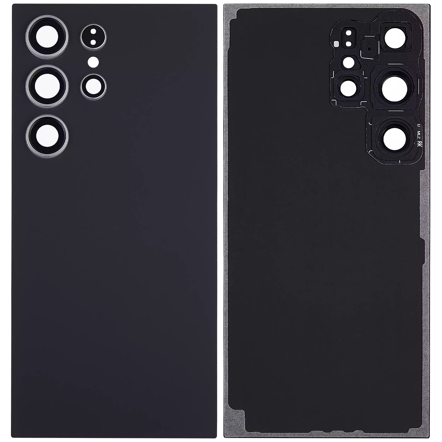 Back Cover Glass With Camera Lens For Samsung Galaxy S24 Ultra 5G (No Logo) (Aftermarket Plus) (Titanium Black)
