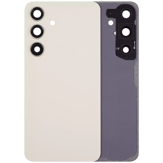 Back Cover Glass With Camera Lens For Samsung Galaxy S24 5G (No Logo) (Aftermarket Plus) (Amber Yellow)