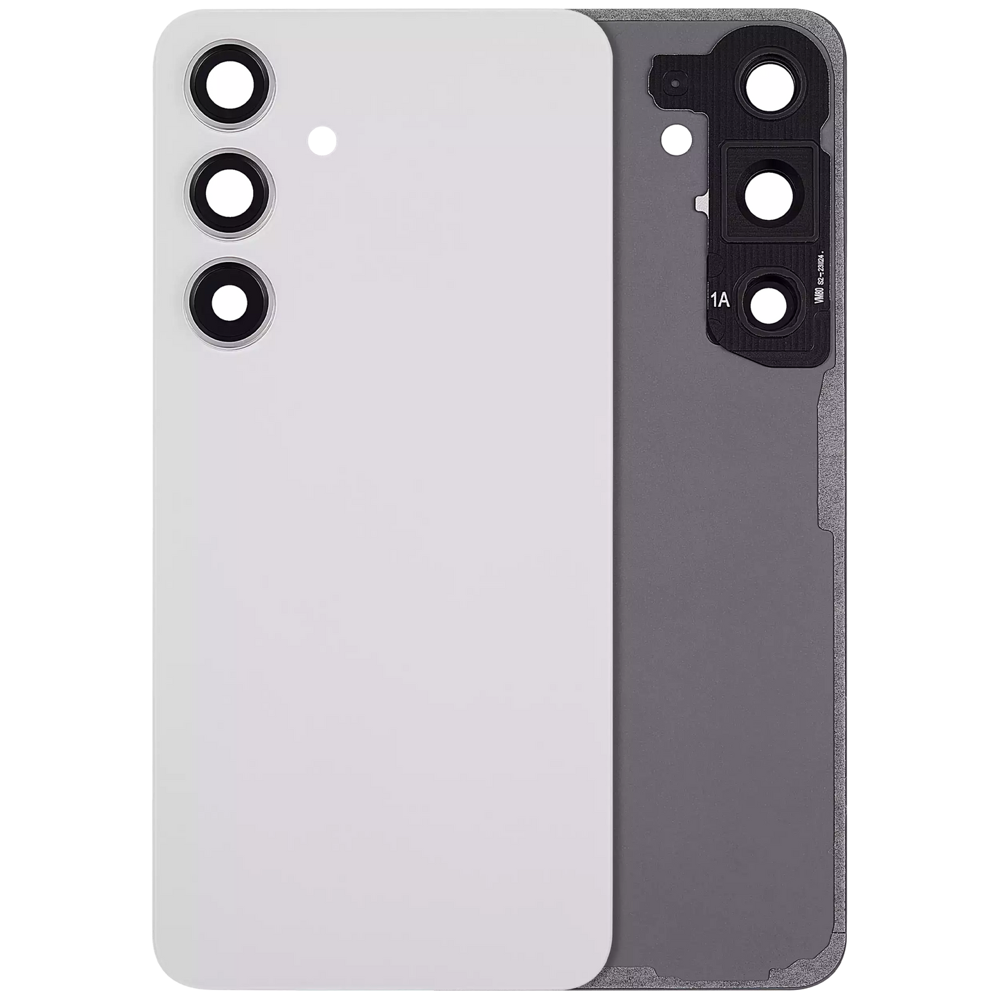 Back Cover Glass With Camera Lens For Samsung Galaxy S24 5G (No Logo) (Aftermarket Plus) (Marble Gray)