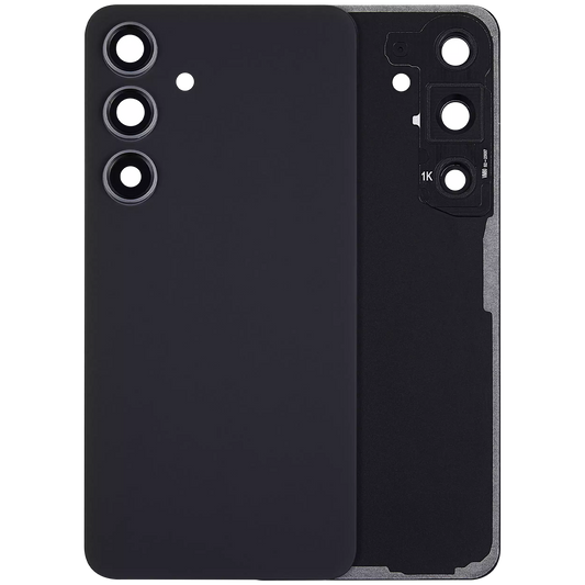 Back Cover Glass With Camera Lens For Samsung Galaxy S24 5G (No Logo) (Aftermarket Plus) (Onyx Black)