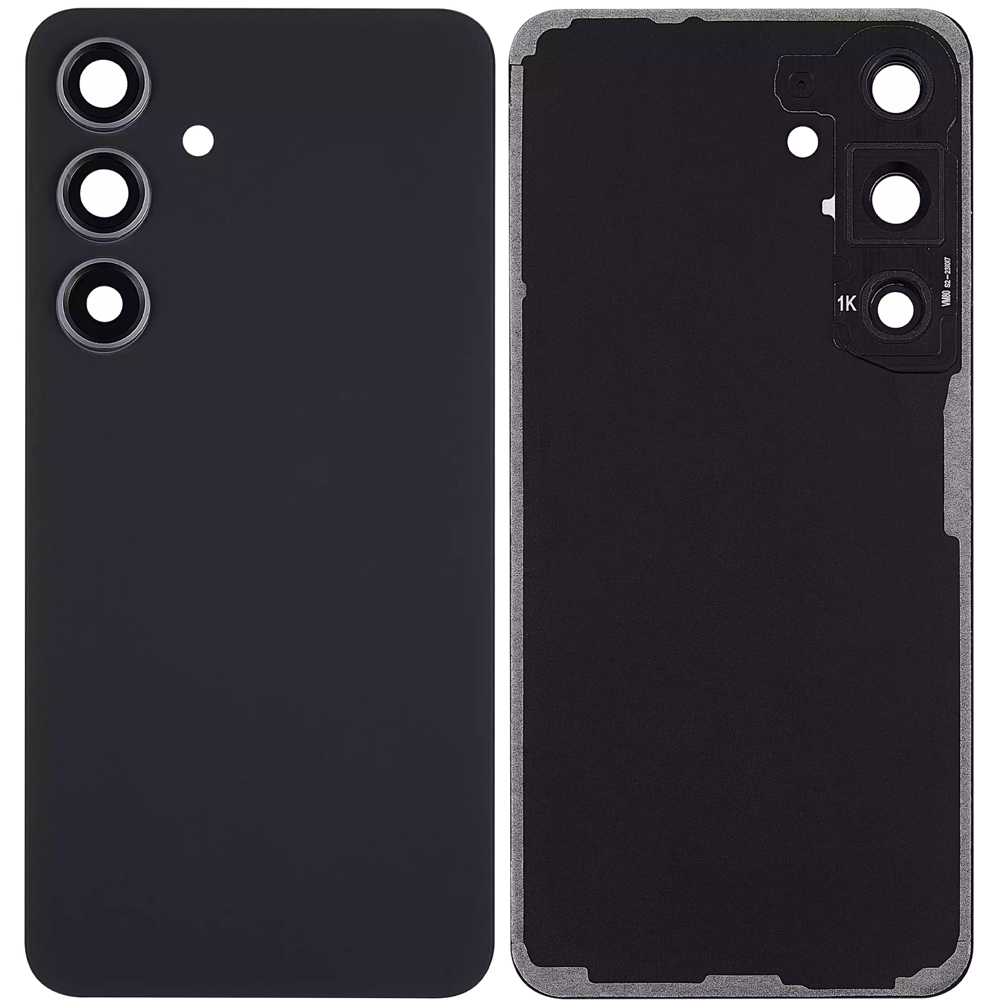 Back Cover Glass With Camera Lens For Samsung Galaxy S24 5G (No Logo) (Aftermarket Plus) (Onyx Black)