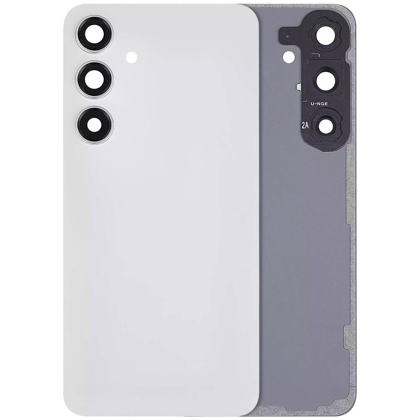 Back Cover Glass With Camera Lens For Samsung Galaxy S24 Plus 5G (No Logo) (Aftermarket Plus) (Marble Gray)