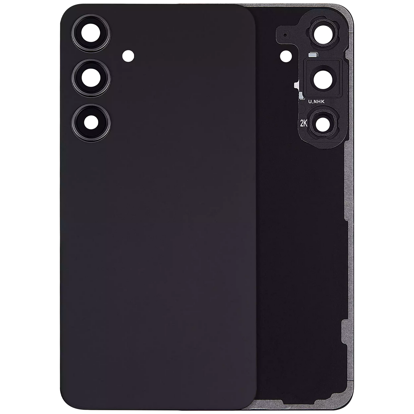 Back Cover Glass With Camera Lens For Samsung Galaxy S24 Plus 5G (No Logo) (Aftermarket Plus) (Onyx Black)