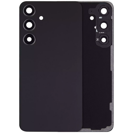 Back Cover Glass With Camera Lens For Samsung Galaxy S24 Plus 5G (No Logo) (Aftermarket Plus) (Onyx Black)