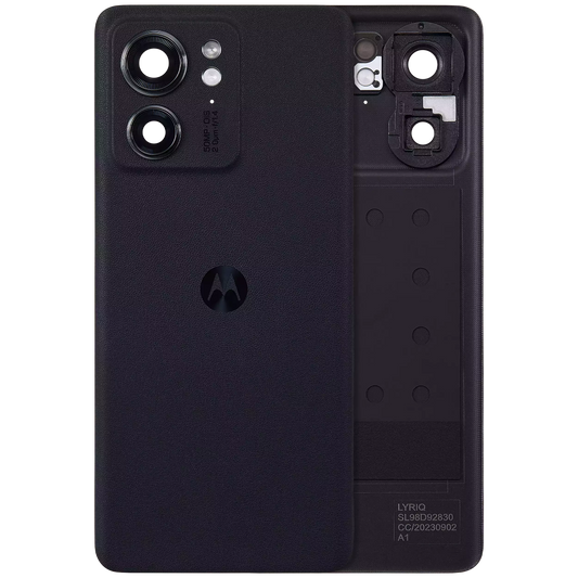 Back Cover Glass With Camera Lens For Motorola Edge 40 (XT2302 / 2023) (Genuine OEM) (Eclipse Black) | SKU 107182092473 | image 1