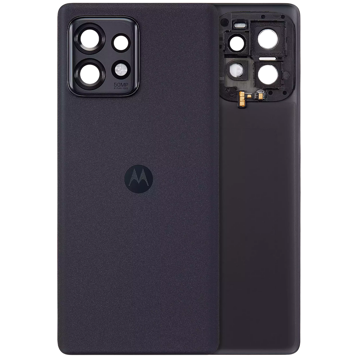 Back Cover Glass With Camera Lens For Motorola Edge Plus / Edge 40 Pro (XT2301 / 2023) (Genuine OEM) (Interstellar Black) | SKU 107082133541 | image 1