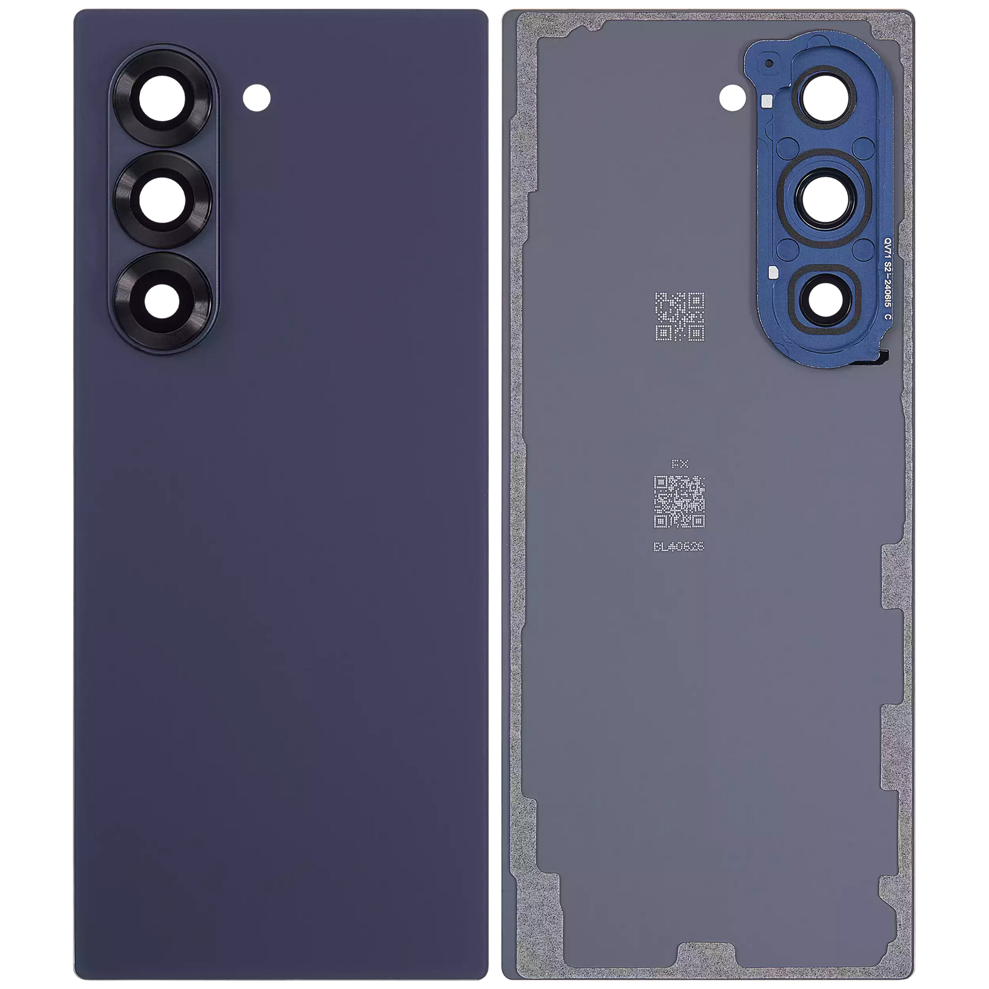 Replacement Back Cover Glass With Camera Lens For Samsung Galaxy Z Fold 6 5G (Aftermarket Plus) (Navy) front view