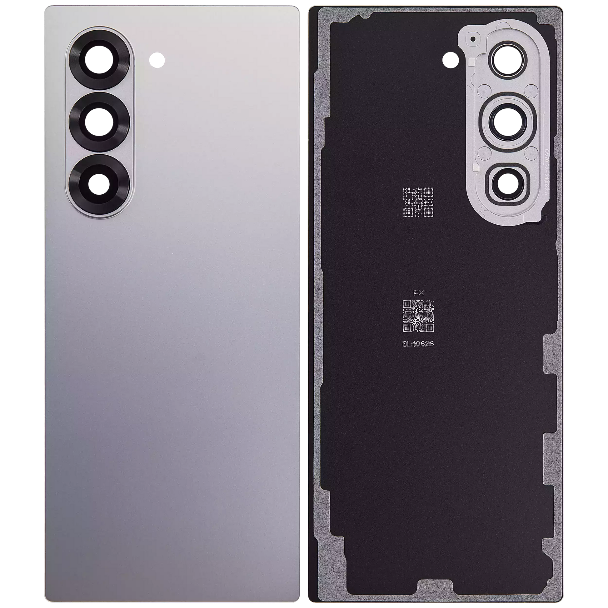 Samsung replacement part: Back Cover Glass With Camera Lens For Samsung Galaxy Z Fold 6 5G (Aftermarket Plus) (Silver Shadow)