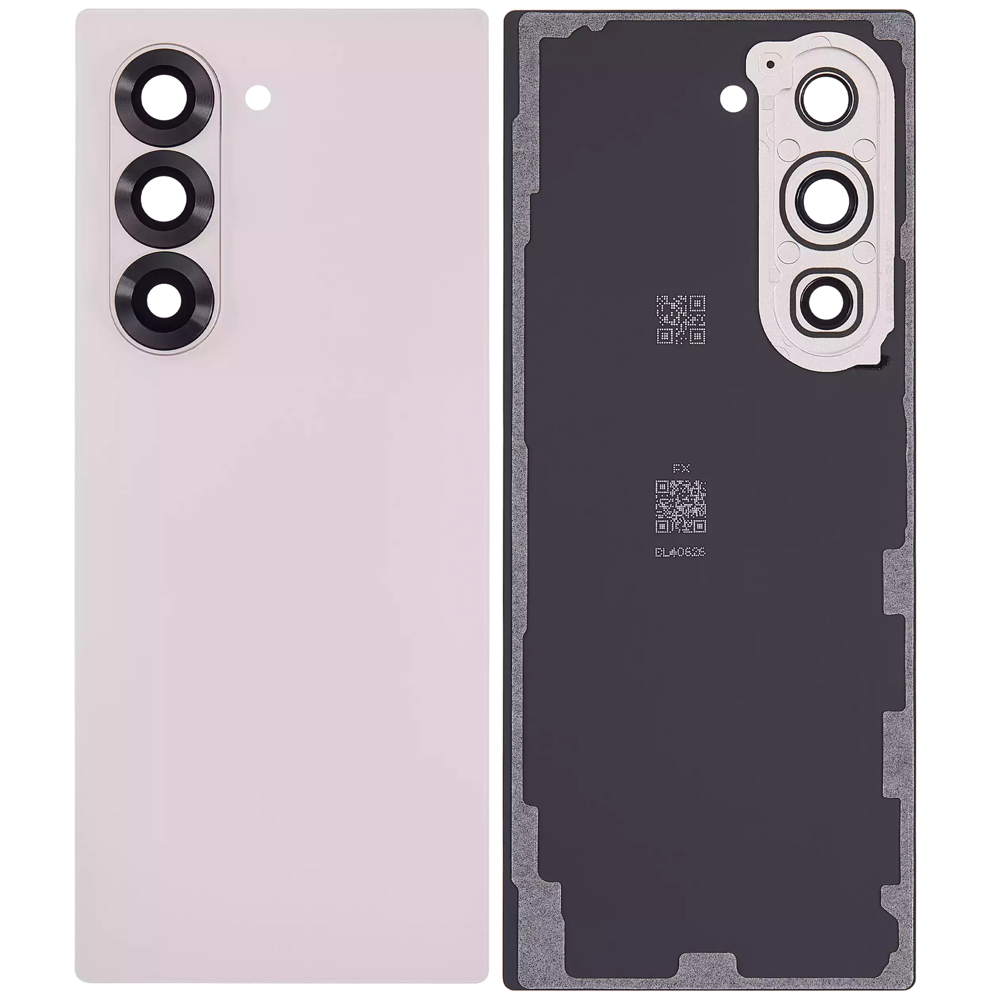 High resolution image of Back Cover Glass With Camera Lens For Samsung Galaxy Z Fold 6 5G (Aftermarket Plus) (Pink)